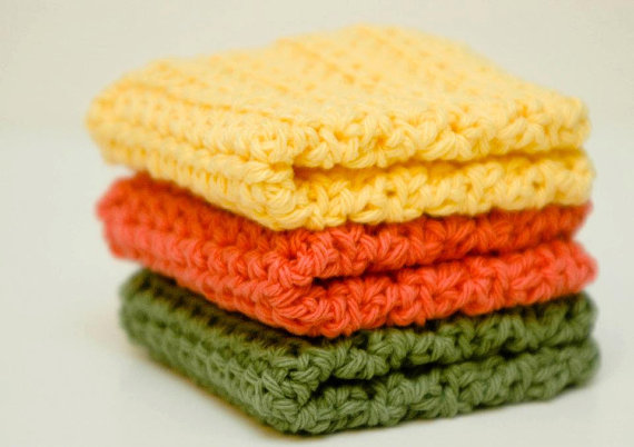 Handmade 100% Crochet Dishcloths Or Washcloths (set Of 3)